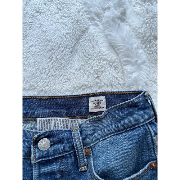 Levis Womens Jeans 25 White Oak Cone Denim Button Fly Raw Hem - Picture 4 of 7